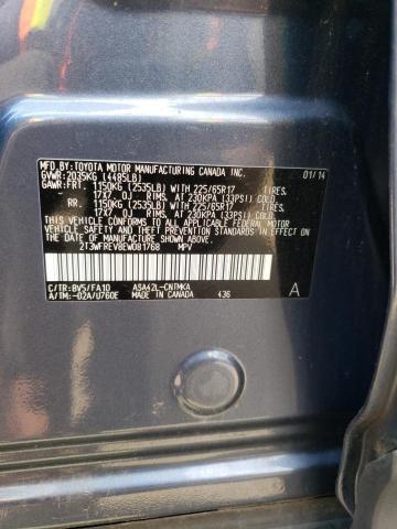 Photo 10 from auction – 2014 TOYOTA RAV4 XLE with VIN 2T3WFREV8EW081768