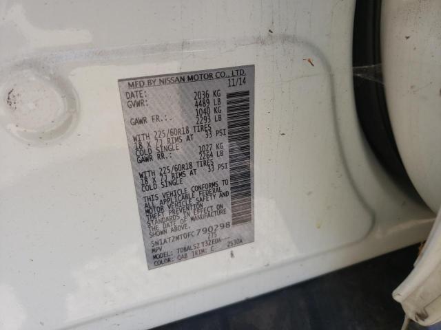 Photo 10 from auction – 2015 NISSAN ROGUE S with VIN 5N1AT2MT0FC790298