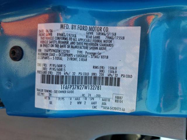 Photo 10 from auction – 2007 FORD FOCUS ZX5 with VIN 1FAFP37N27W132781