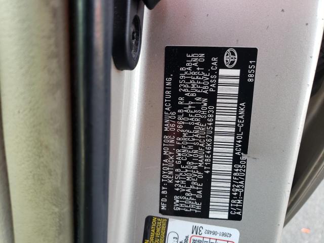 Photo 10 from auction – 2007 TOYOTA CAMRY CE with VIN 4T1BE46K67U546830