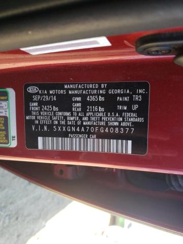صورة رقم 10 من المزاد - 2015 KIA OPTIMA EX مع VIN 5XXGN4A70FG408377