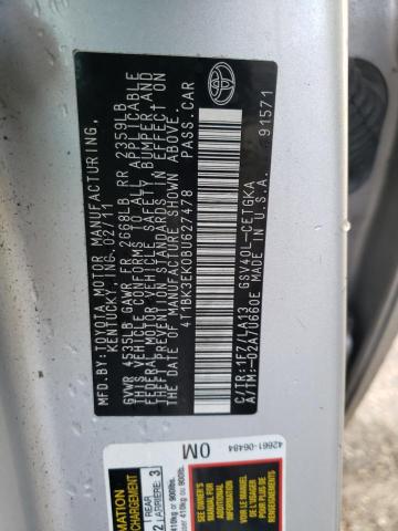 Photo 10 from auction – 2011 TOYOTA CAMRY SE with VIN 4T1BK3EK0BU627478