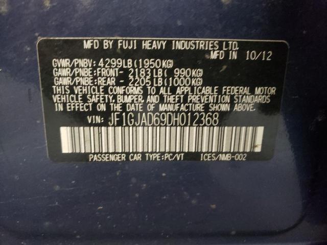 Photo 10 from auction – 2013 SUBARU IMPREZA PR with VIN JF1GJAD69DH012368