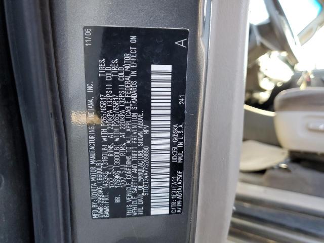 Photo 10 from auction – 2007 TOYOTA SEQUOIA SR with VIN 5TDZT34A77S289890