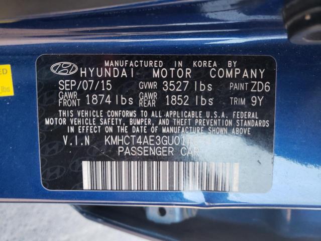 Photo 10 from auction – 2016 HYUNDAI ACCENT SE with VIN KMHCT4AE3GU014074