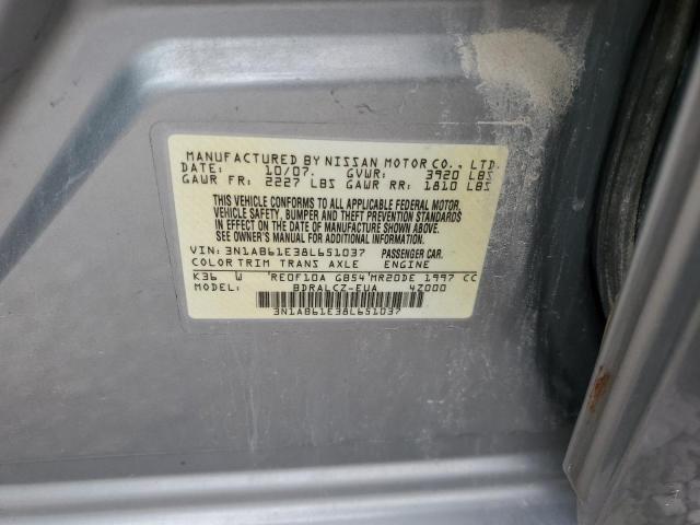 Photo 10 from auction – 2008 NISSAN SENTRA 2.0 with VIN 3N1AB61E38L651037