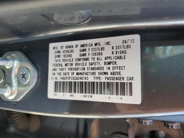 Photo 10 from auction – 2012 HONDA ACCORD LX with VIN 1HGCP2F35CA246743