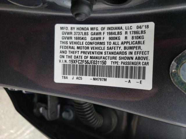 Photo 10 from auction – 2018 HONDA CIVIC LX with VIN 19XFC2F56JE031150