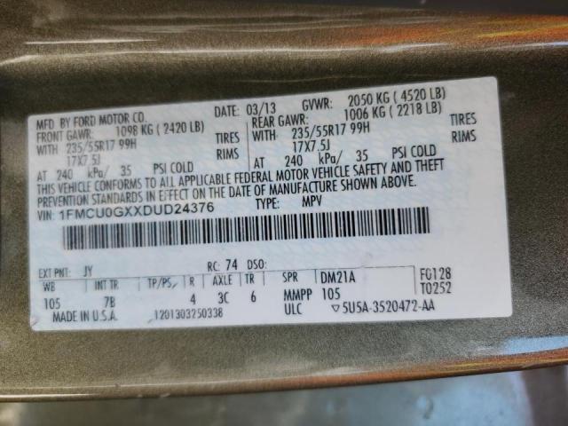 Photo 10 from auction – 2013 FORD ESCAPE SE with VIN 1FMCU0GXXDUD24376