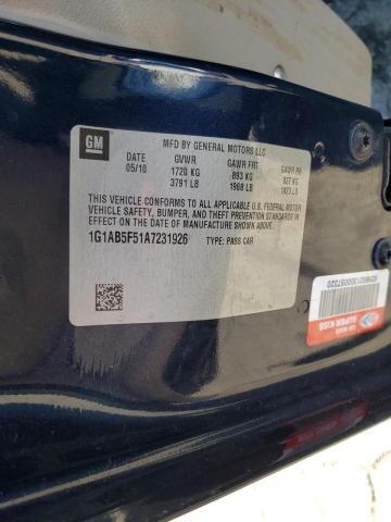 Photo 10 from auction – 2010 CHEVROLET COBALT with VIN 1G1AB5F51A7231926