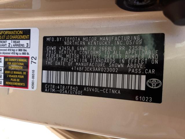 Photo 10 from auction – 2010 TOYOTA CAMRY BASE with VIN 4T4BF3EK9AR023002