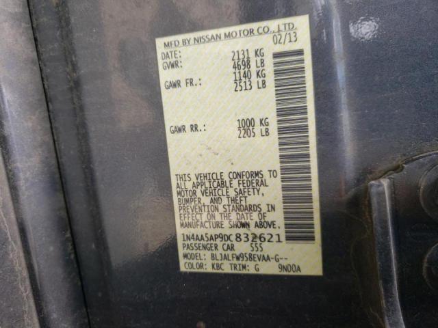 Photo 10 from auction – 2013 NISSAN MAXIMA S with VIN 1N4AA5AP9DC832621