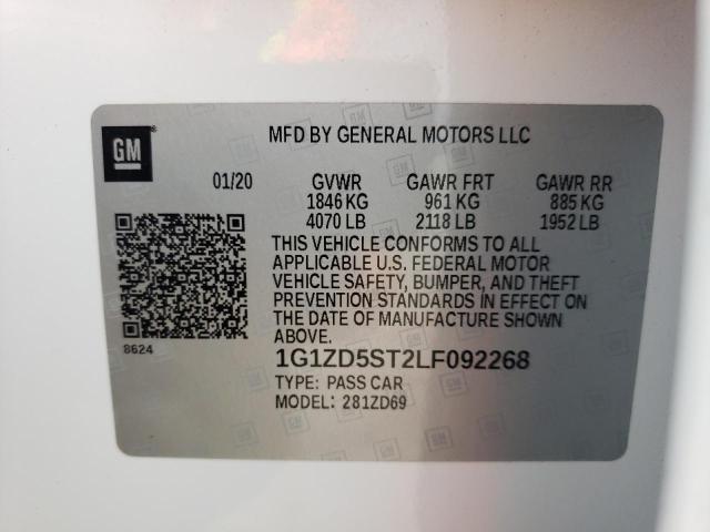 Photo 10 from auction – 2020 CHEVROLET MALIBU LT with VIN 1G1ZD5ST2LF092268