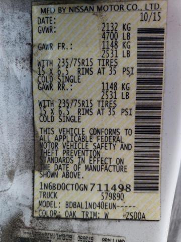 Photo 10 from auction – 2016 NISSAN FRONTIER S with VIN 1N6BD0CT0GN711498