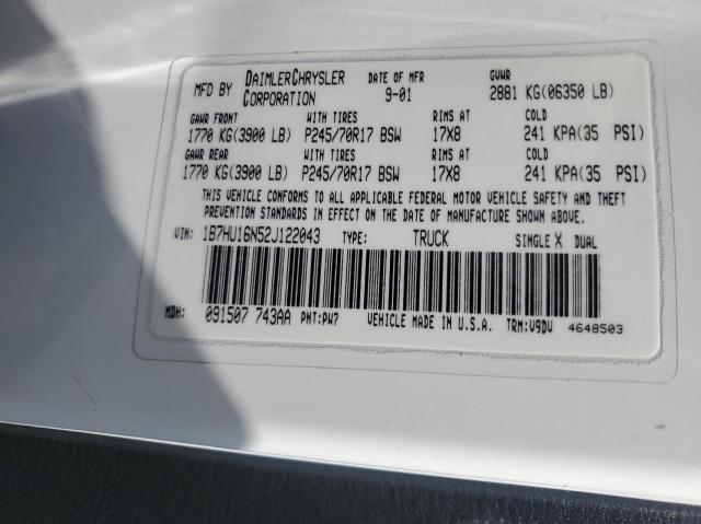 Photo 10 from auction – 2002 DODGE RAM 1500 with VIN 1B7HU16N52J122043