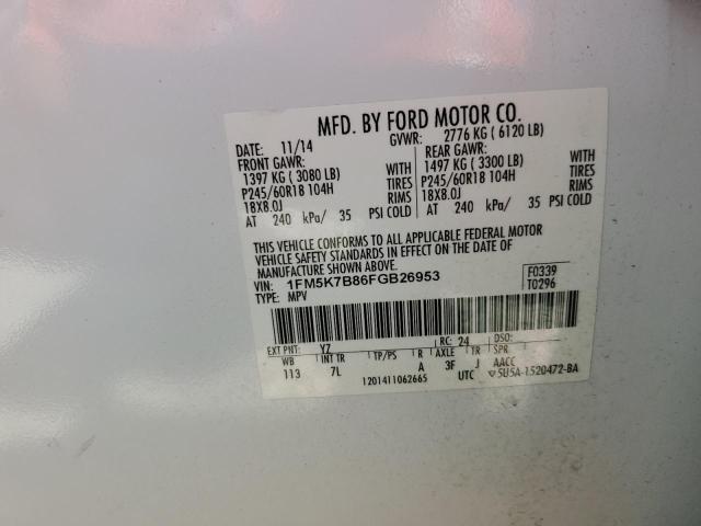 Photo 10 from auction – 2015 FORD EXPLORER with VIN 1FM5K7B86FGB26953
