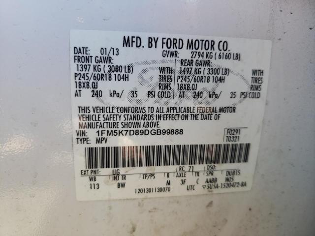 Photo 10 from auction – 2013 FORD EXPLORER X with VIN 1FM5K7D89DGB99888