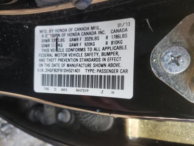 Photo 10 from auction – 2013 HONDA CIVIC EXL with VIN 2HGFB2F91DH521401