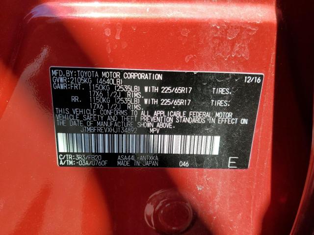 Photo 10 from auction – 2017 TOYOTA RAV4 LE with VIN JTMBFREVXHJ134892
