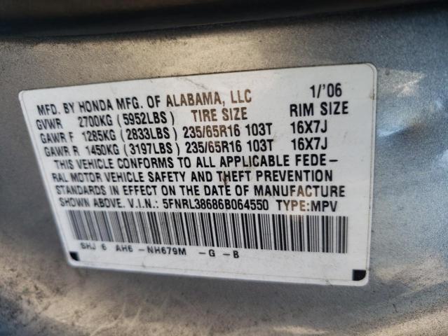 Photo 10 from auction – 2006 HONDA ODYSSEY EX with VIN 5FNRL38686B064550