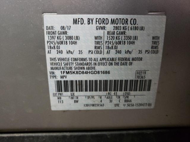 Photo 10 from auction – 2017 FORD EXPLORER X with VIN 1FM5K8D84HGD81686