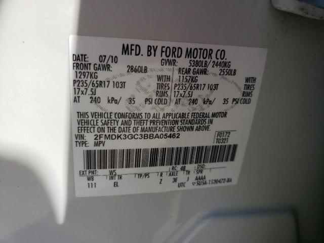 Photo 10 from auction – 2011 FORD EDGE SE with VIN 2FMDK3GC3BBA05462