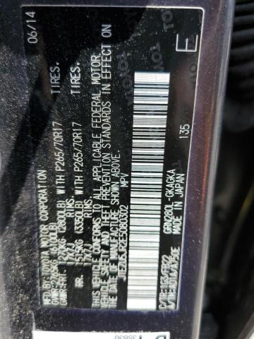 Photo 10 from auction – 2014 TOYOTA 4RUNNER SR with VIN JTEZU5JR2E5080302