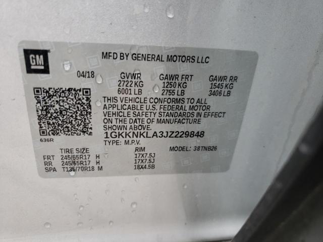 Photo 10 from auction – 2018 GMC ACADIA SLE with VIN 1GKKNKLA3JZ229848