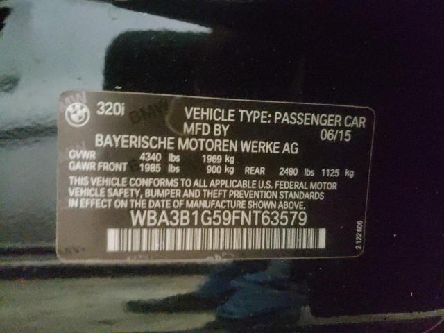 Photo 10 from auction – 2015 BMW 320 I with VIN WBA3B1G59FNT63579