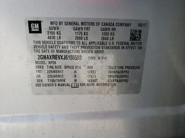 Photo 10 from auction – 2018 CHEVROLET EQUINOX LS with VIN 2GNAXREVXJ6155583