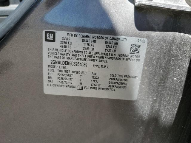 Photo 10 from auction – 2012 CHEVROLET EQUINOX LT with VIN 2GNALDEK9C6264639