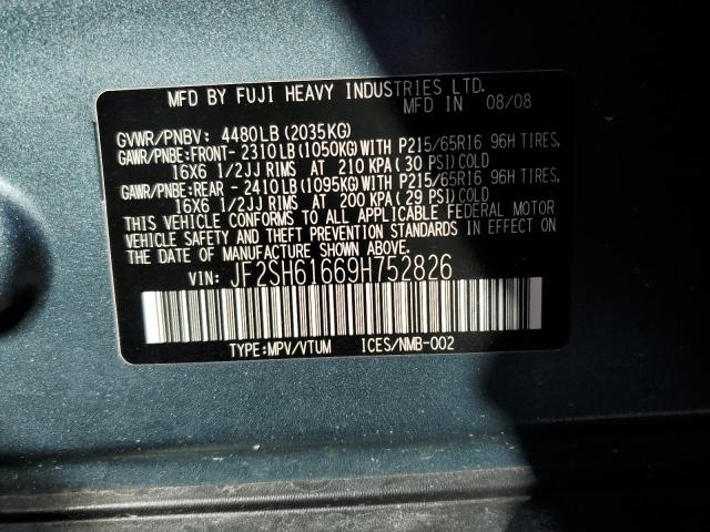 Photo 10 from auction – 2009 SUBARU FORESTER 2 with VIN JF2SH61669H752826