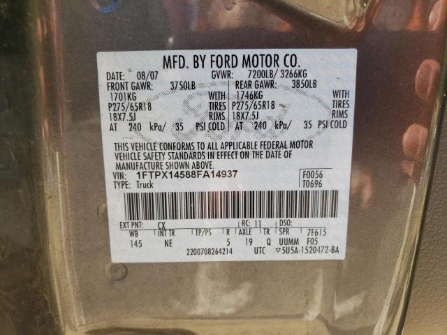 Photo 10 from auction – 2008 FORD F-150 with VIN 1FTPX14588FA14937