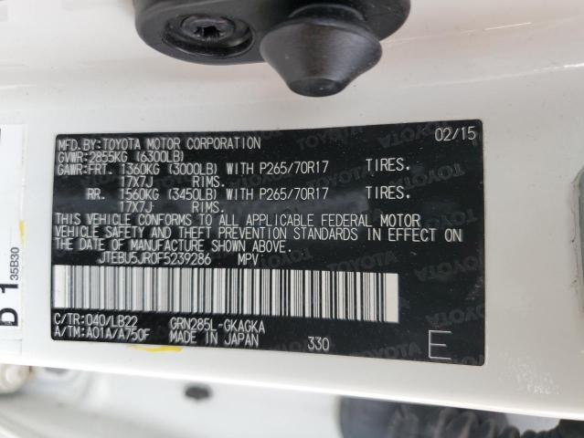 Photo 10 from auction – 2015 TOYOTA 4RUNNER SR with VIN JTEBU5JR0F5239286