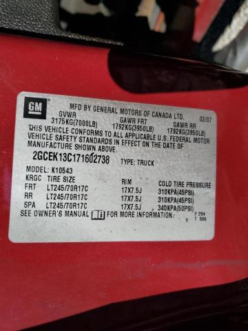 Photo 10 from auction – 2007 CHEVROLET SILVERADO with VIN 2GCEK13C171602738