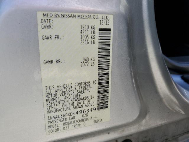 Photo 10 from auction – 2013 NISSAN ALTIMA with VIN 1N4AL3APXDN496349