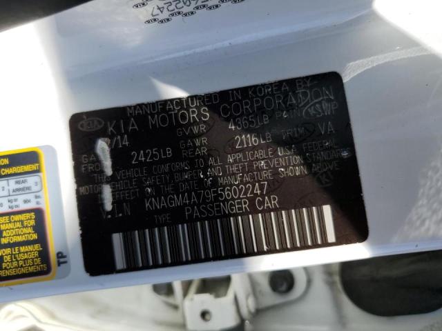 Photo 10 from auction – 2015 KIA OPTIMA LX with VIN KNAGM4A79F5602247