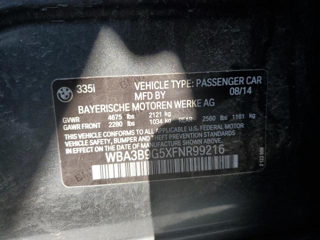 Photo 10 from auction – 2015 BMW 335 XI with VIN WBA3B9G5XFNR99216