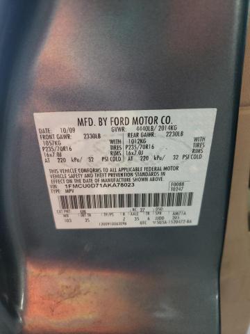 Photo 10 from auction – 2010 FORD ESCAPE XLT with VIN 1FMCU0D71AKA78023