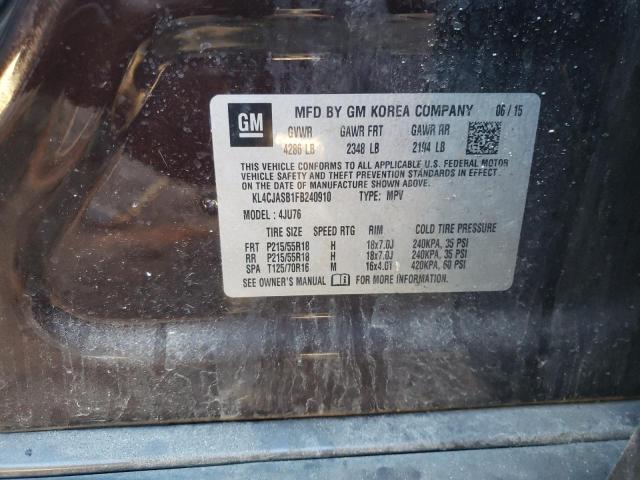 Photo 10 from auction – 2015 BUICK ENCORE with VIN KL4CJASB1FB240910