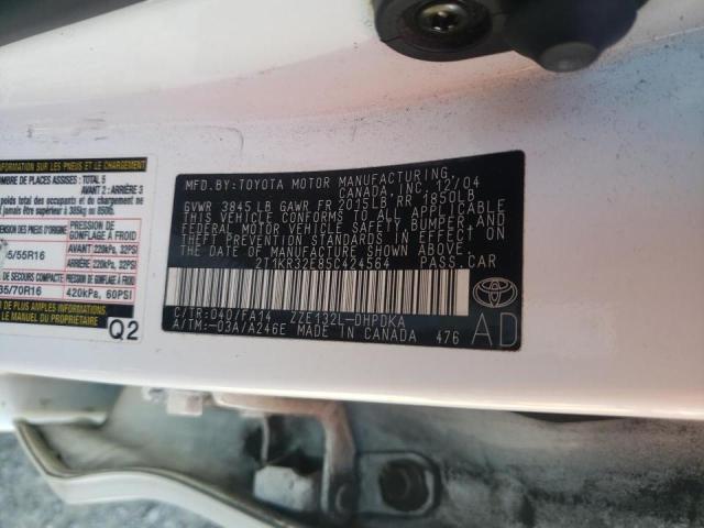 Photo 10 from auction – 2005 TOYOTA COROLLA MA with VIN 2T1KR32E85C424564