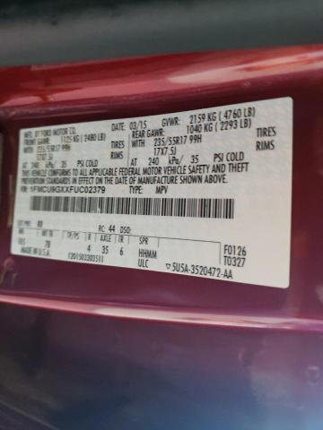 Photo 10 from auction – 2015 FORD ESCAPE SE with VIN 1FMCU9GXXFUC02379