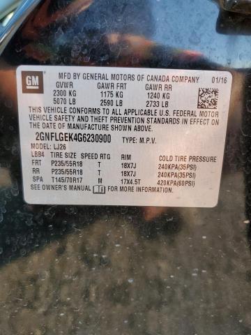 Photo 10 from auction – 2016 CHEVROLET EQUINOX LT with VIN 2GNFLGEK4G6230900