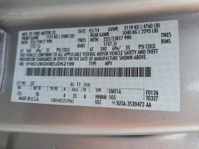 Photo 10 from auction – 2014 FORD ESCAPE SE with VIN 1FMCU9GX9EUD62199