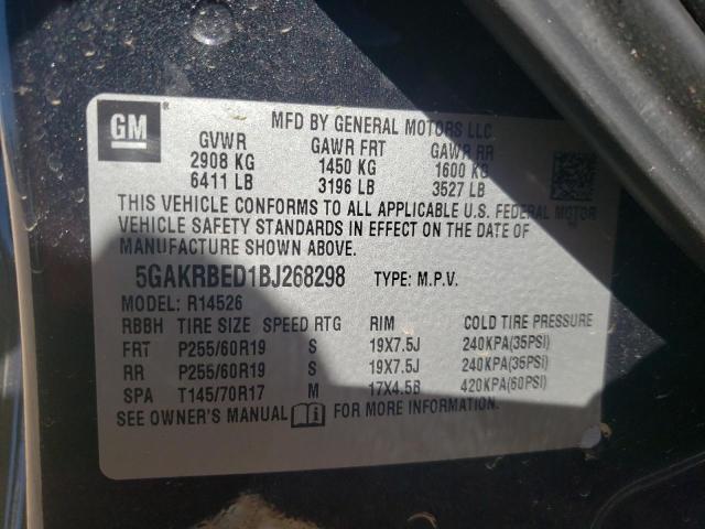 Photo 10 from auction – 2011 BUICK ENCLAVE CX with VIN 5GAKRBED1BJ268298