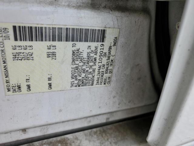Photo 10 from auction – 2010 NISSAN ALTIMA BAS with VIN 1N4AL2AP4AC109019