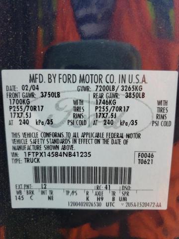 Photo 10 from auction – 2004 FORD F150 with VIN 1FTPX14584NB41235