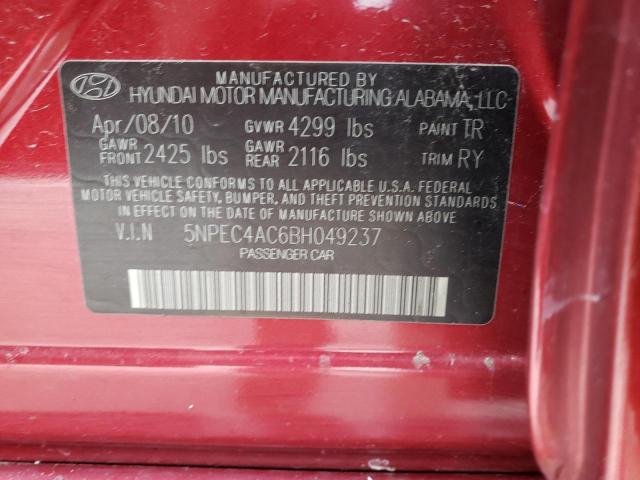 Photo 10 from auction – 2011 HYUNDAI SONATA SE with VIN 5NPEC4AC6BH049237