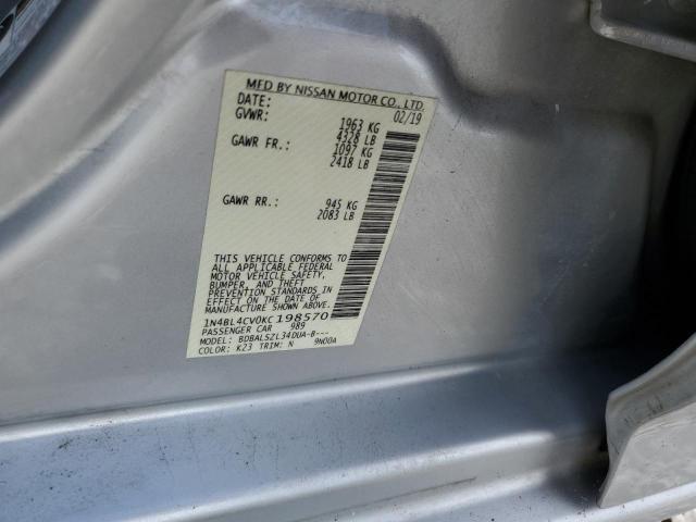 Photo 10 from auction – 2019 NISSAN ALTIMA SR with VIN 1N4BL4CV0KC198570