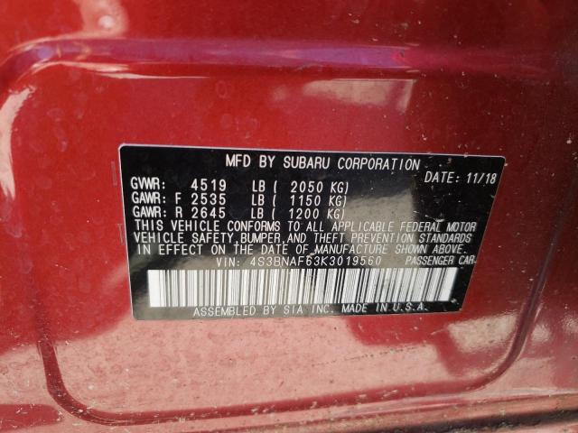 Photo 10 from auction – 2019 SUBARU LEGACY 2.5 with VIN 4S3BNAF63K3019560